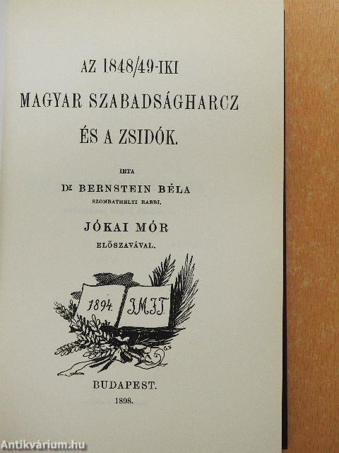 Az 1848/49-iki magyar szabadságharcz és a zsidók