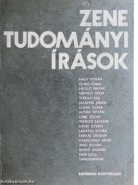 Zenetudományi írások