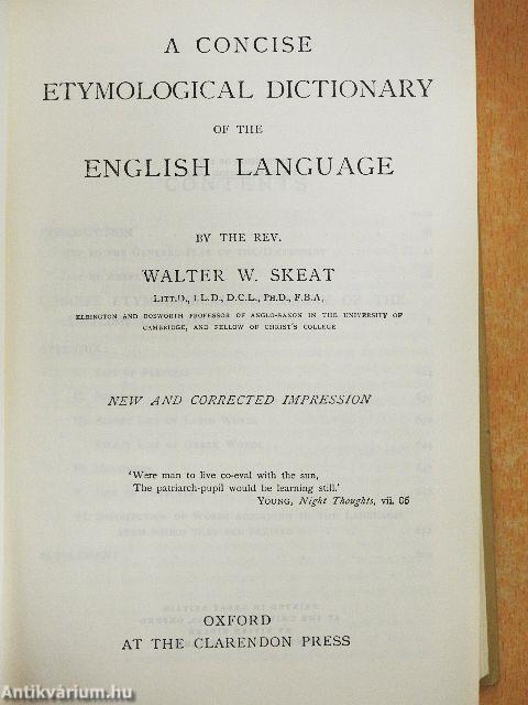 A Concise Etymological Dictionary of the English Language