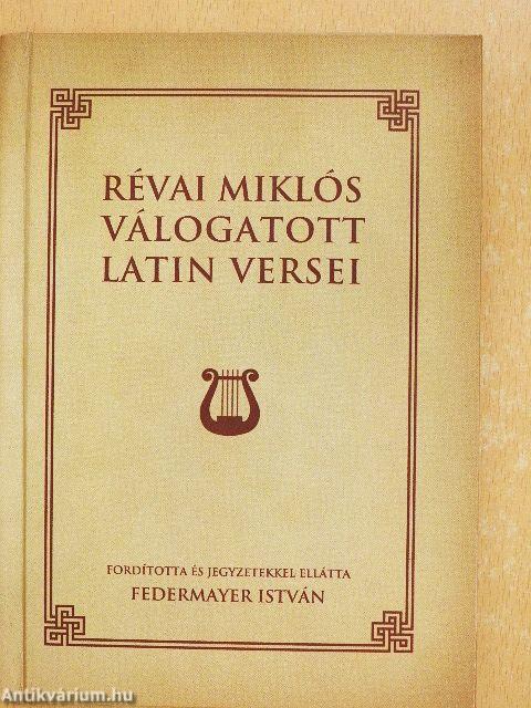 Révai Miklós válogatott latin versei