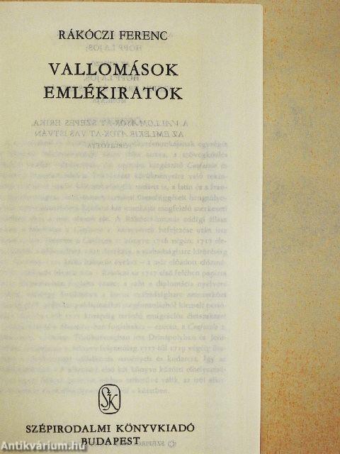 Vallomások, emlékiratok