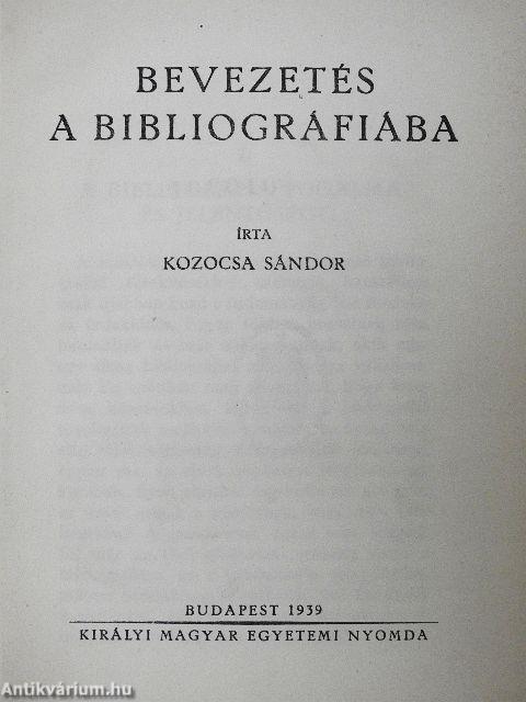 Bevezetés a bibliográfiába