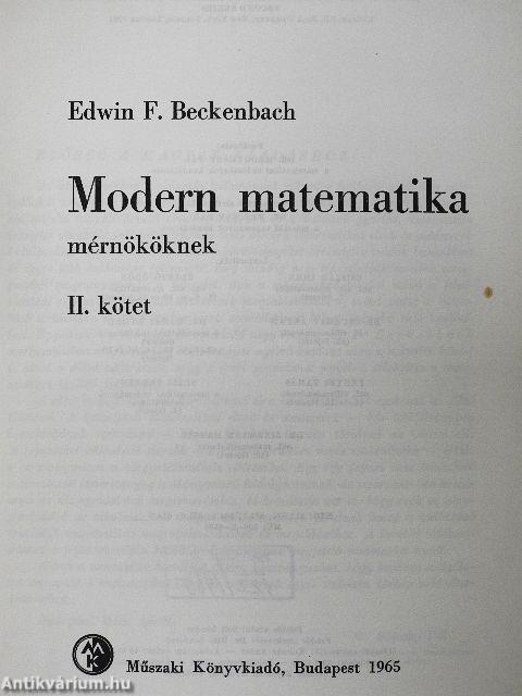 Modern matematika mérnököknek II.