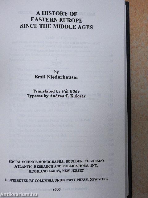 A History of Eastern Europe Since the Middle Ages