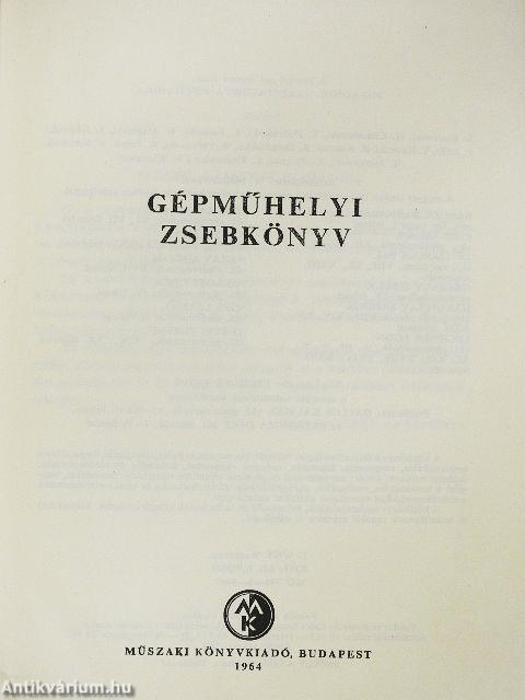 Gépműhelyi zsebkönyv