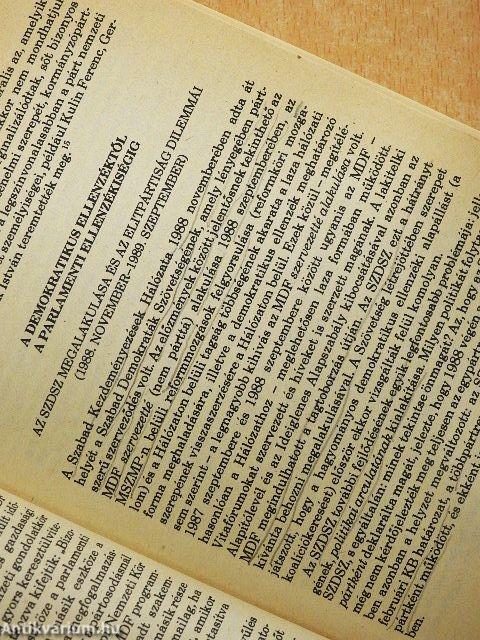 A többpártrendszer kialakulása Magyarországon 1985-1991