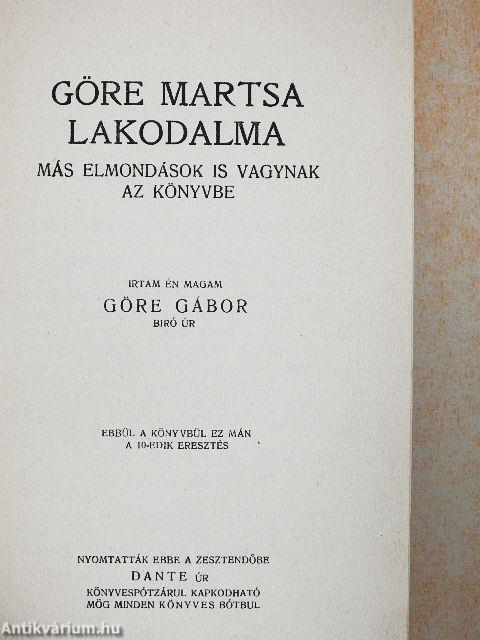 Göre Martsa lakodalma/Göre Gábor biró úr könyve