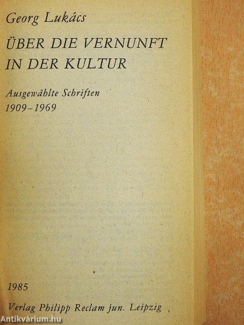 Über die Vernunft in der Kultur