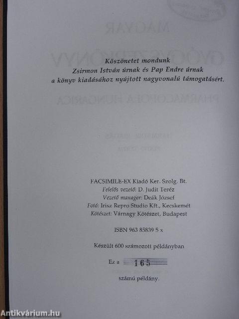 Magyar gyógyszerkönyv III.