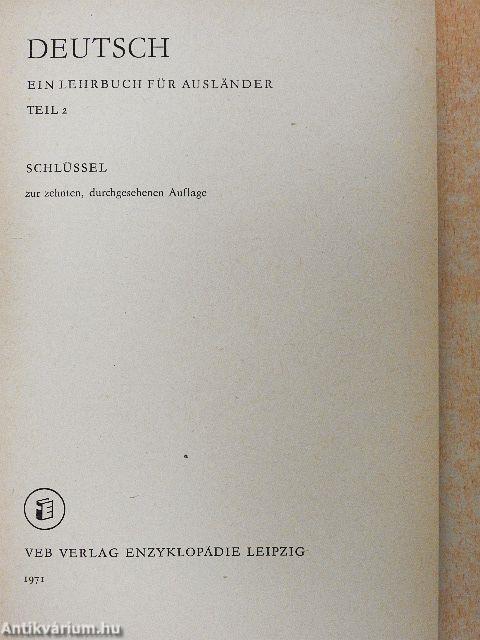 Deutsch - Ein Lehrbuch für Ausländer - Schlüssel 2.