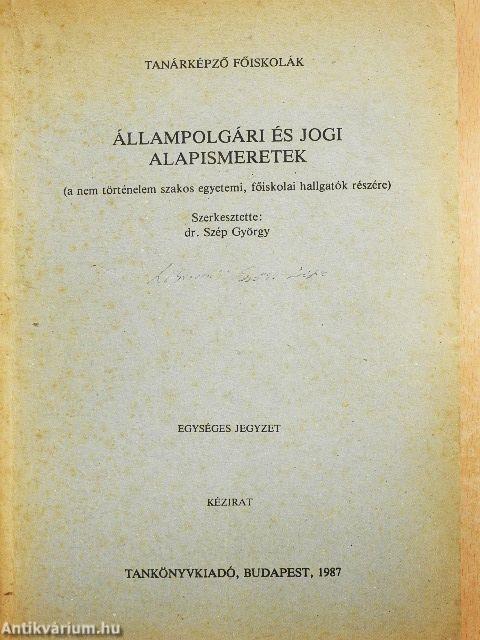 Állampolgári és jogi alapismeretek