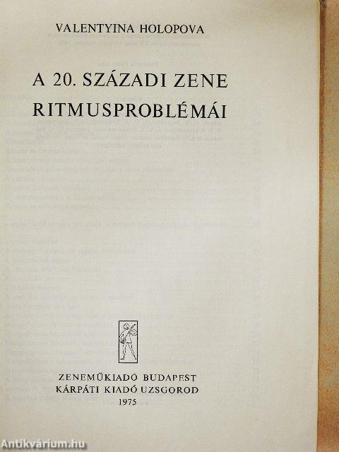 A 20. századi zene ritmusproblémái