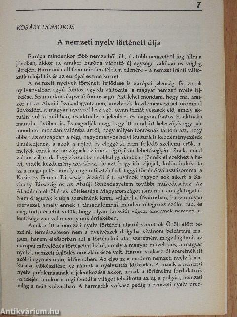 A nemzeti nyelv történeti útja