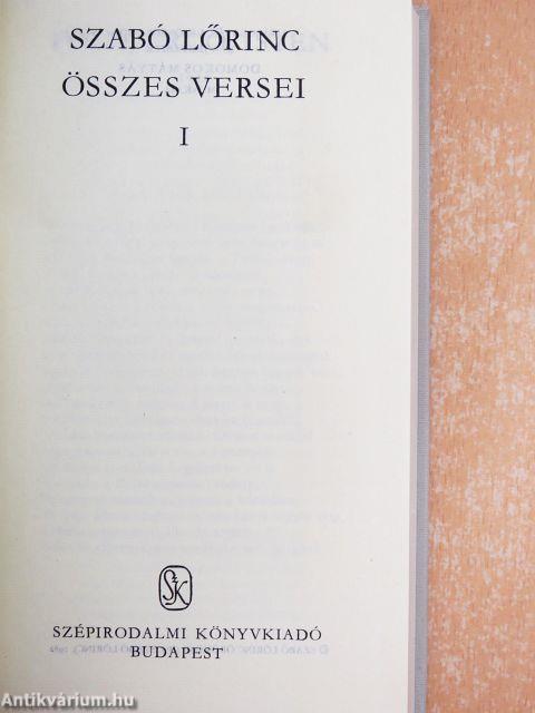 Szabó Lőrinc összes versei I-II.
