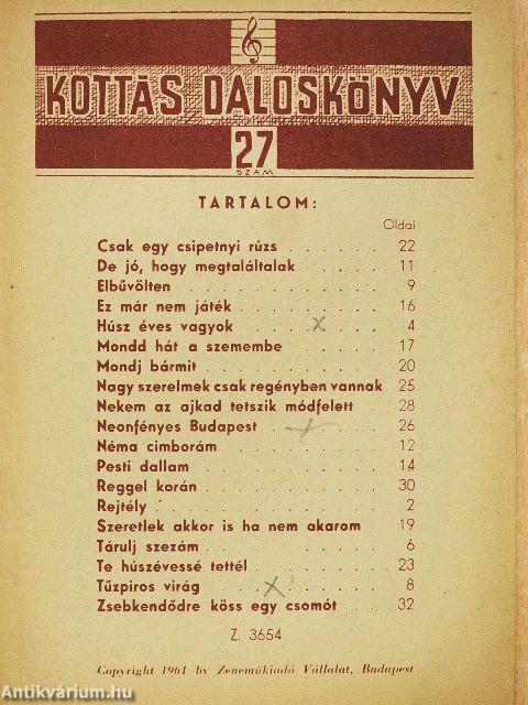 Kottás daloskönyv 27.