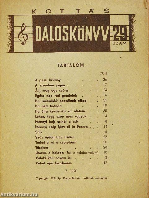 Kottás daloskönyv 29.