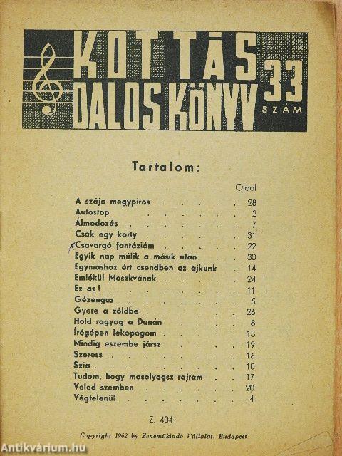 Kottás daloskönyv 33.