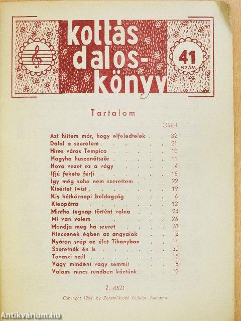 Kottás daloskönyv 41.