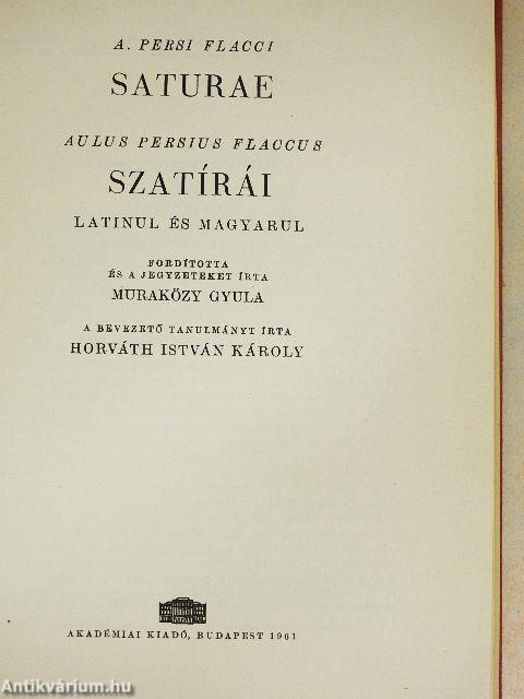 Aulus Persius Flaccus szatírái latinul és magyarul