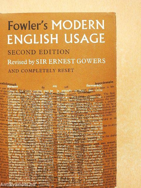 A Dictionary of Modern English Usage