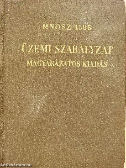 Üzemi Szabályzat erősáramú villamos berendezések számára (MNOSZ 1585)