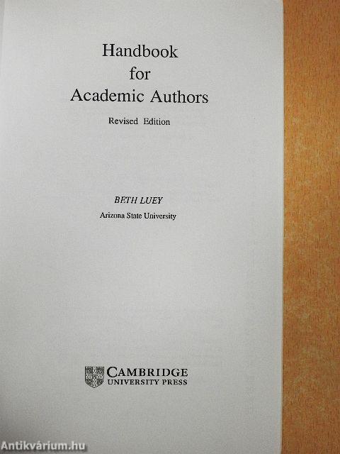 Handbook for Academic Authors