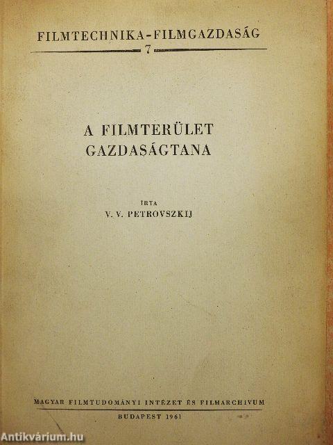 A filmterület gazdaságtana