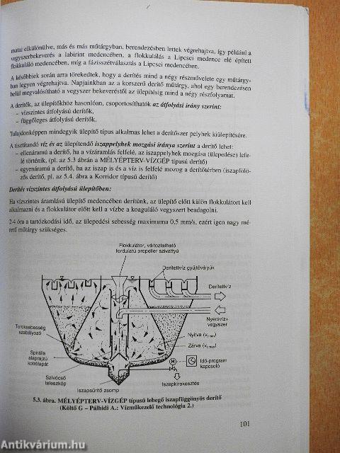Eljárások, műveletek, berendezések a víz- és szennyvíz-technológiában