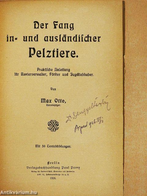 Der Fang in- und ausländischer Pelztiere (gótbetűs)