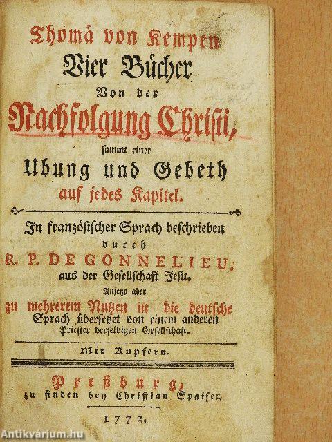 Vier Bücher von der Nachfolgung Christi (gótbetűs)