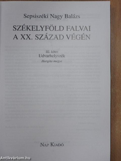Székelyföld falvai a huszadik század végén III.