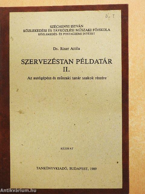 Szervezéstan példatár II.