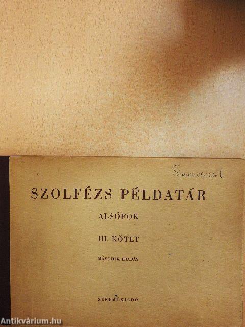 Szolfézs példatár - Alsófok III.