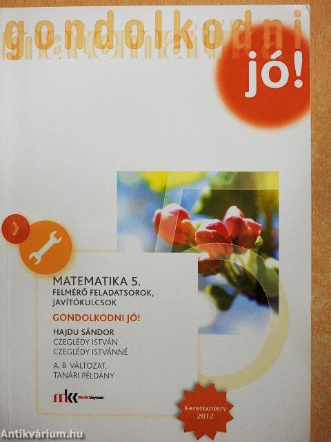 Matematika 5. Felmérő feladatsorok, javítókulcsok