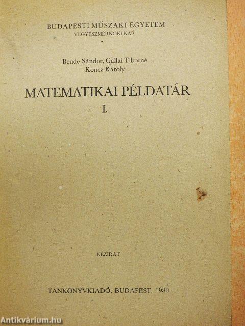 Matematikai példatár I.