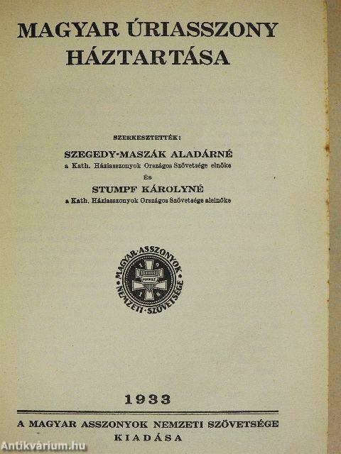 Magyar úriasszony háztartása