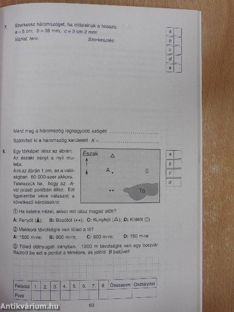 Matematika 5. Felmérő feladatsorok, javítókulcsok