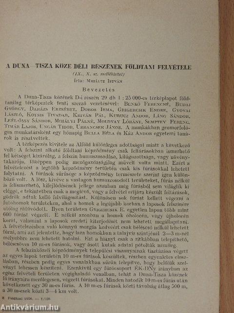 A Duna-Tisza Köze déli részének földtani felvétele