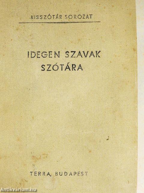 Idegen szavak szótára