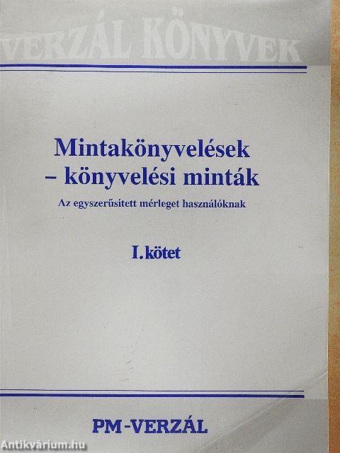 Mintakönyvelések - könyvelési minták I./Mellékletek a Mintakönyvelések - könyvelési minták című kiadványhoz II.