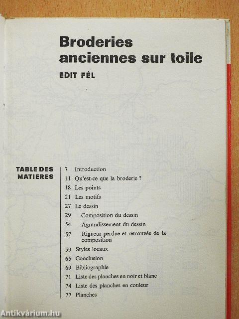 Broderies anciennes sur toile