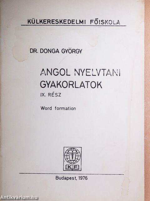 Angol nyelvtani gyakorlatok IX.