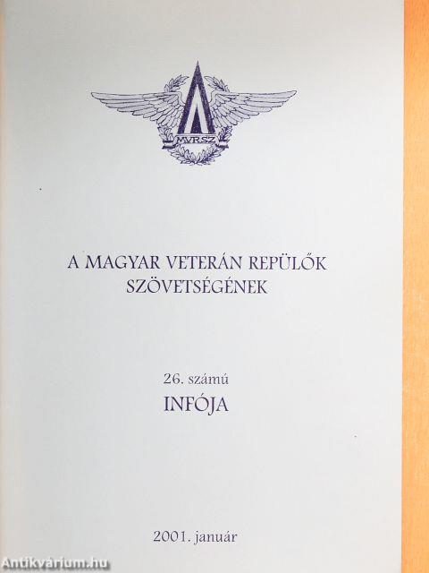 A Magyar Veterán Repülők Szövetségének 26. számú infója