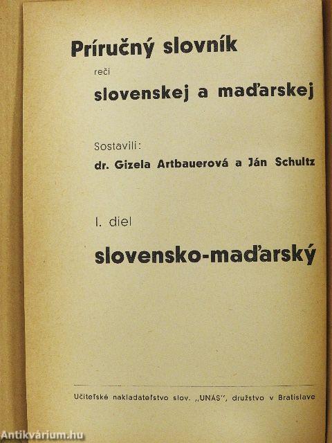 A szlovák és magyar nyelv kéziszótára I.