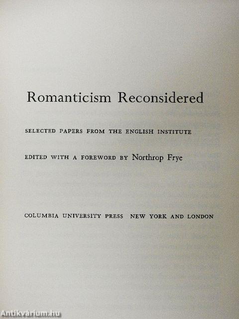 Romanticism Reconsidered