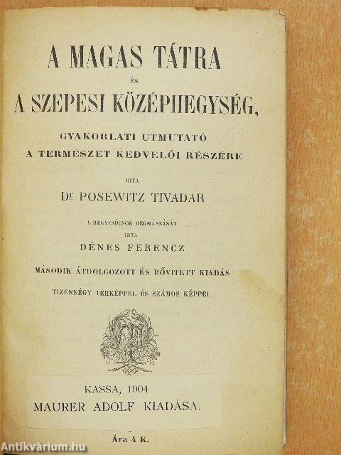 A magas Tátra és a szepesi középhegység