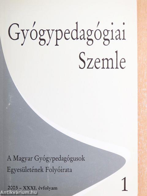 Gyógypedagógiai Szemle 2003. január-december/Különszám