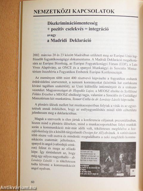 Gyógypedagógiai Szemle 2003. január-december/Különszám