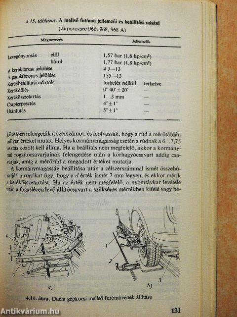 Autószerelők zsebkönyve