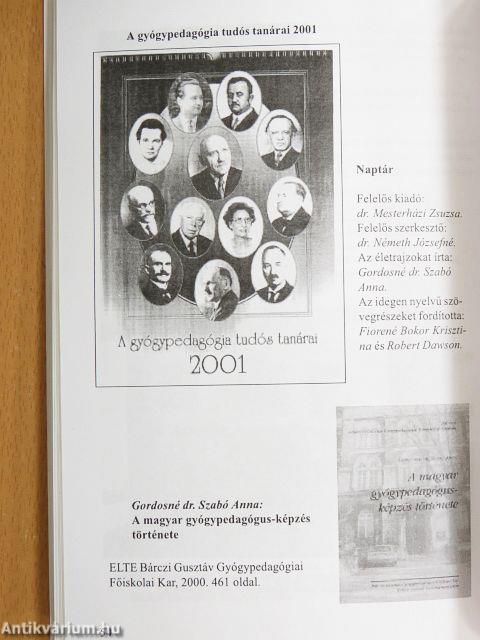 Gyógypedagógiai Szemle 2001. január-december/Különszámok